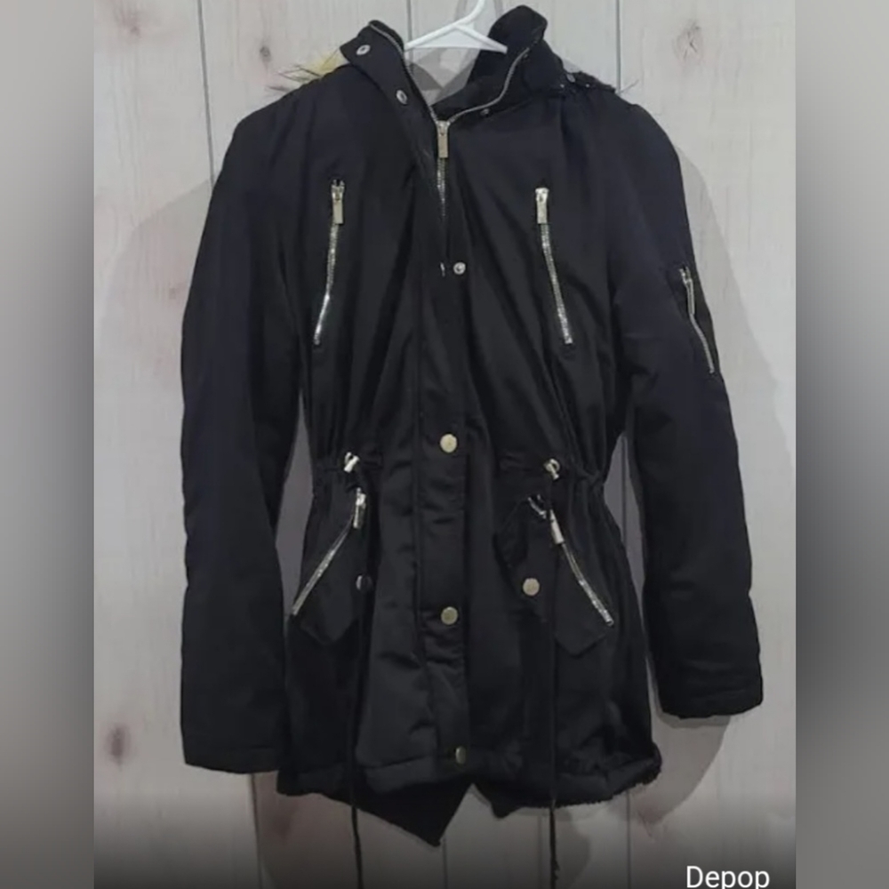 YMI Women's Size Small Black  Trench Coat